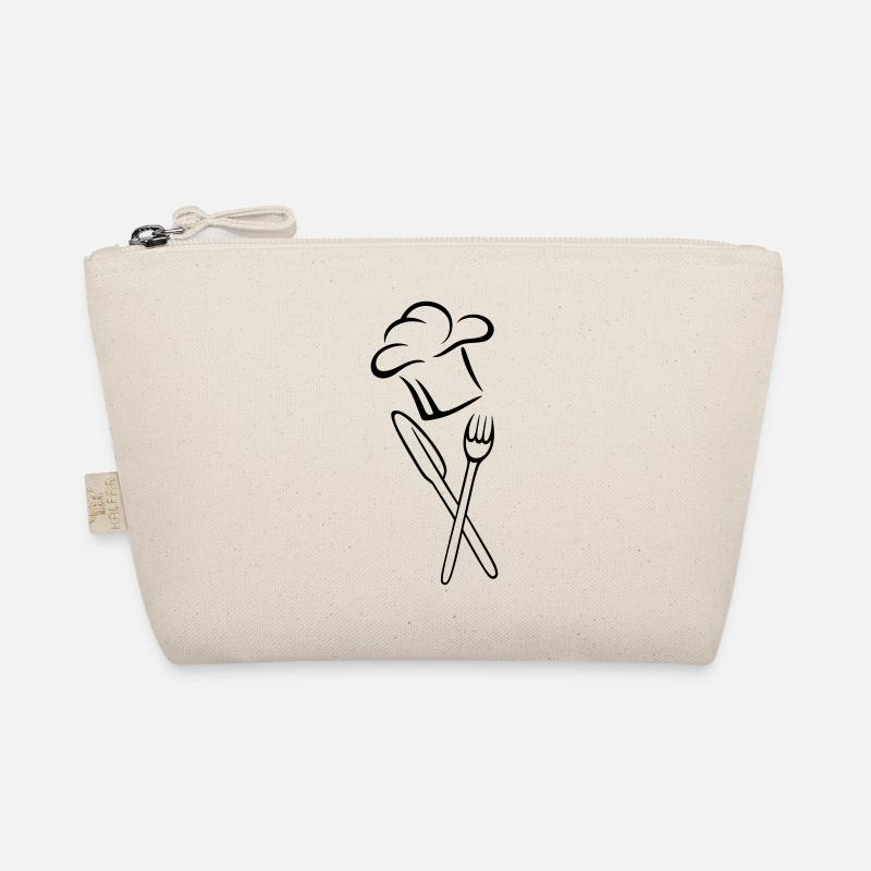 Cook, cooking hat with knife and fork. Organic Pouch