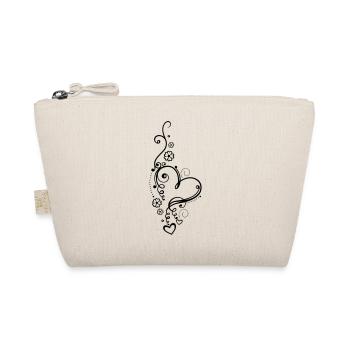 Coeur aux petits coeurs et aux fleurs - Trousse biologique - nature - Devant