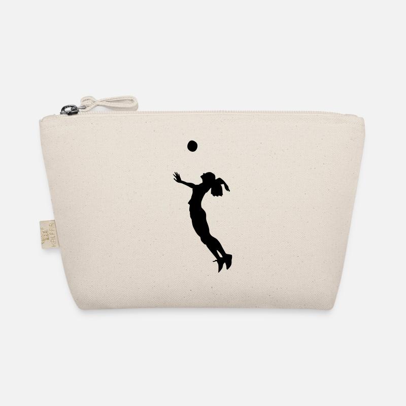 volleyball frau silhouette - Bio-Täschchen - Natur