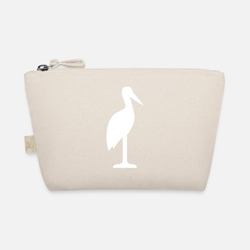 Storch Klapperstorch Adebar Geschenk Baby - Bio-Täschchen - Natur