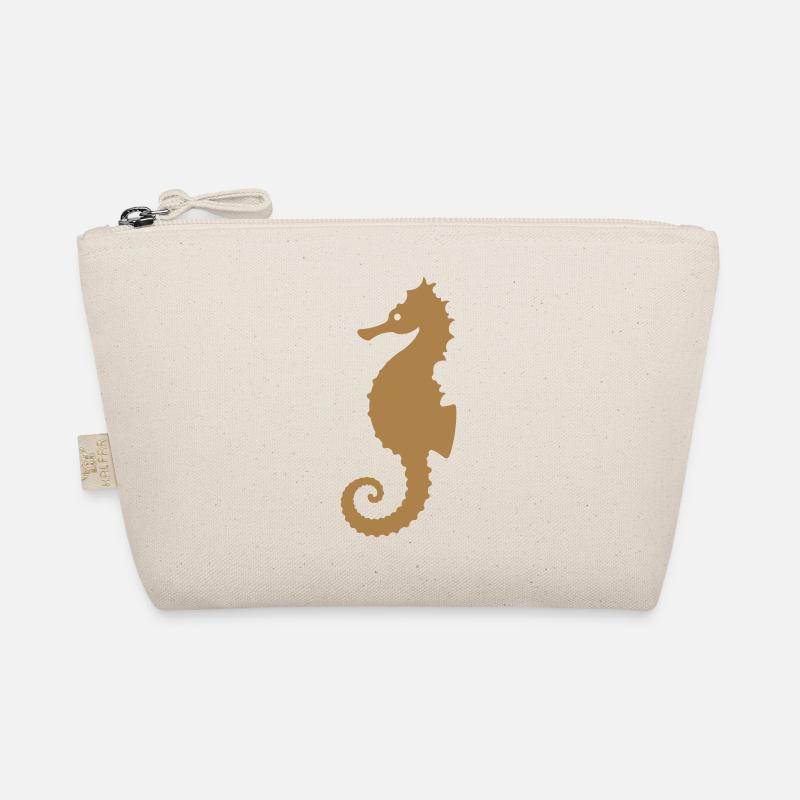Seahorse logo - Organic Pouch - nature