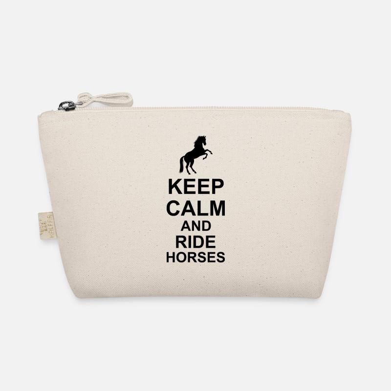 Pferd keep calm and ride horses weiß Bio-Täschchen