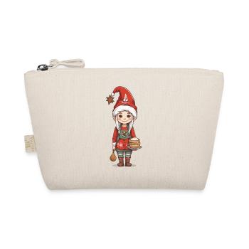 Weihnachtself mit Pfannkuchen Weihnachten Design - Bio-Täschchen - Natur - Vorne
