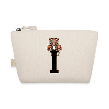 Letter i tiger - gift idea - Organic Pouch - nature - Front