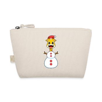 Giraffe Christmas Snowman - Organic Pouch - nature - Front