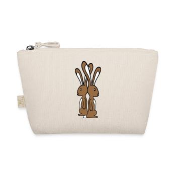 2 bunnies standing watching team friends crew brothers - Organic Pouch - nature - Front