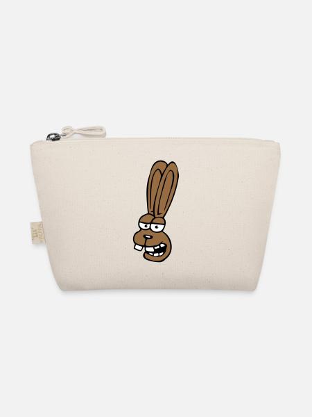 Bunny Rabbit Bunny Cartoon Silly Bunny Teeth - Organic Pouch - nature - Front