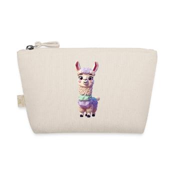 Cute polygon llama alpaca family motif - Organic Pouch - nature - Front