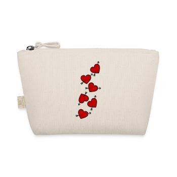 Hearts Arrow Heart Love - Organic Pouch - nature - Front