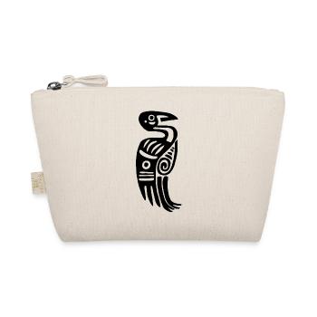 Black Tribal Bird - Organic Pouch - nature - Front