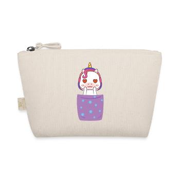 Unicorn Shirt Bag Chest Bag Unicorn Gift - Organic Pouch - nature - Front