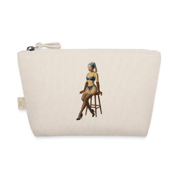 Fille avec une boucle d’oreille en perle pin-up png - Trousse biologique - nature - Devant