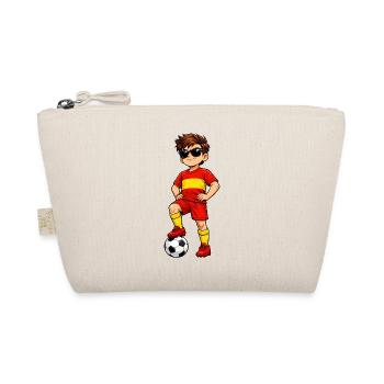 Soccer Boy Spain Fan Spanish Flag - Organic Pouch - nature - Front