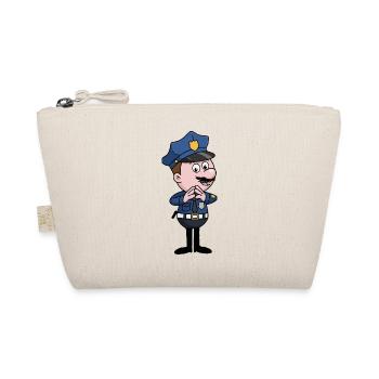Police cartoon with whisper gesture - Organic Pouch - nature - Front