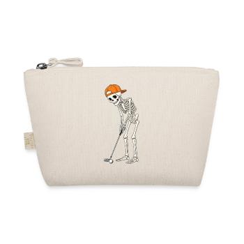 Golfing Skeleton Halloween Spooky Golfer - Organic Pouch - nature - Front