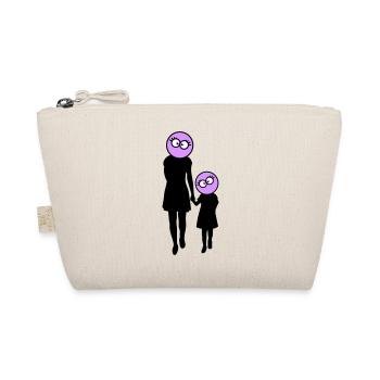 Familie Silhouette Liebe Kinder Eltern Mama Papa - Bio-Täschchen - Natur - Vorne