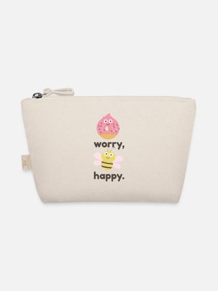 donut worry, bee happy. drôlig. - Bio-Täschchen - Natur