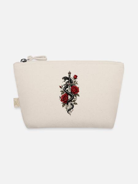 Schwert Rosen Schlange Tattoo - Bio-Täschchen - Natur