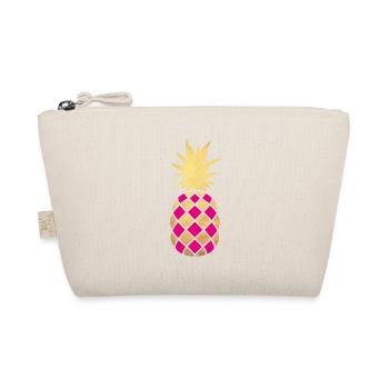 Pineapple Pattern Gold Plaid Summer Exotic - Organic Pouch - nature - Front