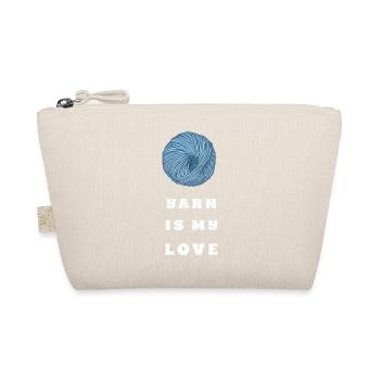 Yarn Is My Love – Blue Yarn – Crochet & Knitting - Bio-Täschchen - Natur - Vorne