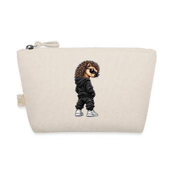 Igel im Streetstyle – Frecher Gangster-Look - Bio-Täschchen - Natur - Vorne