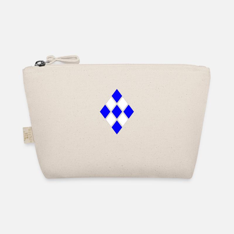 Diamond Pattern Blue White Organic Pouch