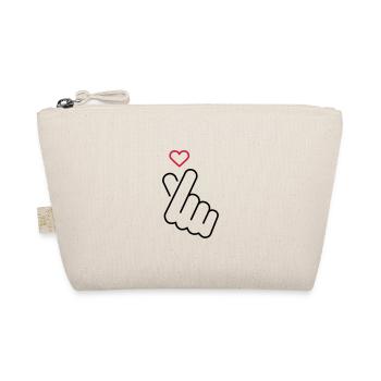 Love - hand signals with heart - Organic Pouch - nature - Front