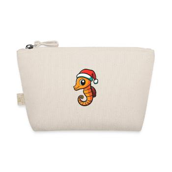 Seahorse Christmas Cute - Organic Pouch - nature - Front
