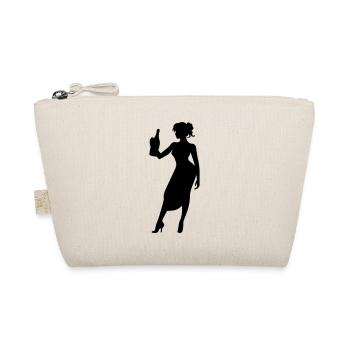 Drunk Silhouette Celebrating Party Girl - Organic Pouch - nature - Front