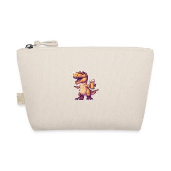 Dinosaurier T-Rex Bier Pixel - Bio-Täschchen - Natur - Vorne