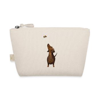 Dackel mit Hummel - Süßestes Dackel Geschenk ever! - Bio-Täschchen - Natur - Vorne