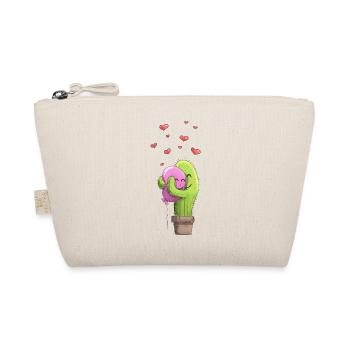 Cactus Heart Balloon Romance Love Love Love - Organic Pouch - nature - Front
