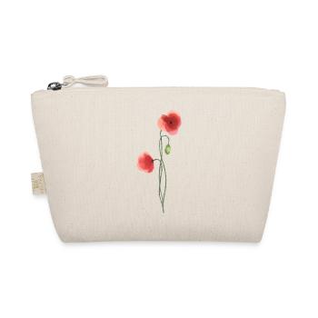 Blume: roter Mohn - Bio-Täschchen - Natur - Vorne
