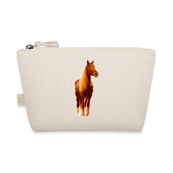 Horse in brown, Horse lover, Gift idea - Organic Pouch - nature - Front