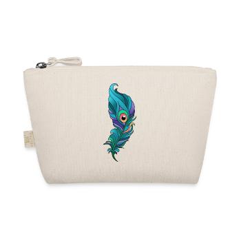 Colorful Peacock Feather - Organic Pouch - nature - Front