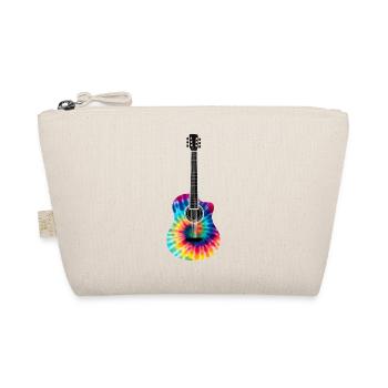 Multi-Colored Tie Dye Guitar Design - Organic Pouch - nature - Front