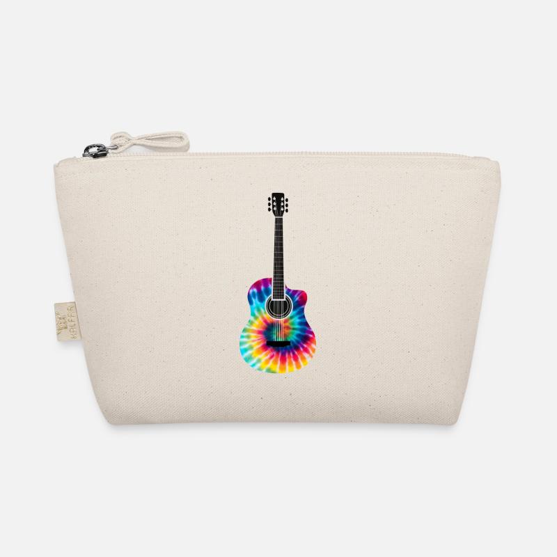 Mehrfarbiges Batik-Gitarrendesign - Bio-Täschchen - Natur