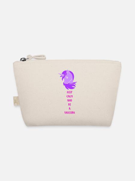 unicorn keep calm - Organic Pouch - nature - Front