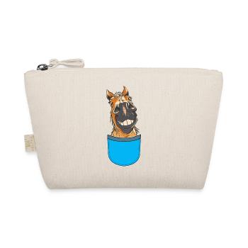 Funny Horse Horses Rider Rider Kids - Organic Pouch - nature - Front