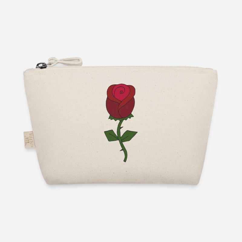 Rose Fabric - Organic Pouch - nature