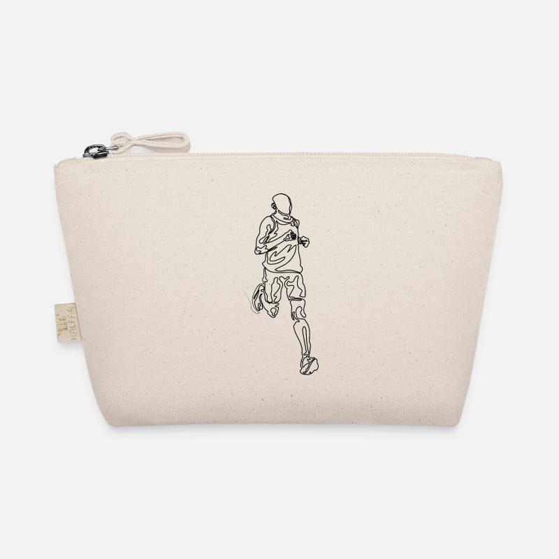 running man single line doodle drawing Organic Pouch