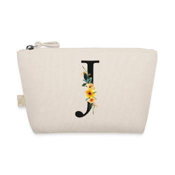 J Monogram, Floral, Personalizable - Organic Pouch - nature - Front