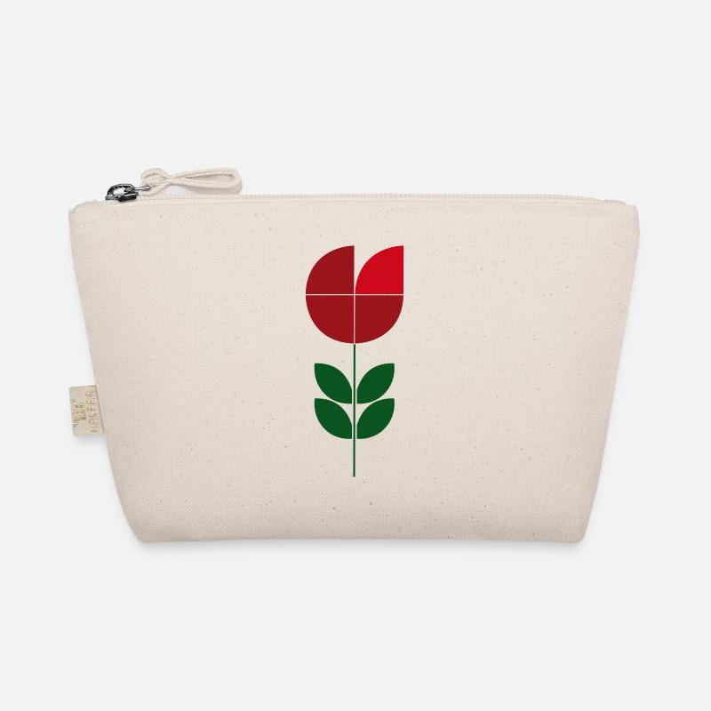 Fleur Minimaliste Rouge Vert Trousse biologique