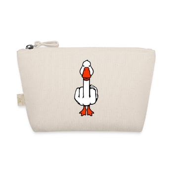 Goose Middle Finger Rebel Sarcastic Insult - Organic Pouch - nature - Front