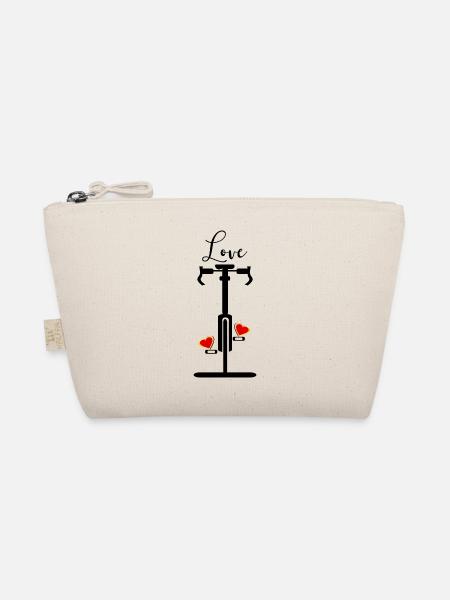 Love Cycling Heart - Organic Pouch - nature - Front