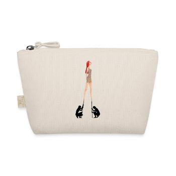 Woman Stilts Legs Holding Surrealism - Organic Pouch - nature - Front