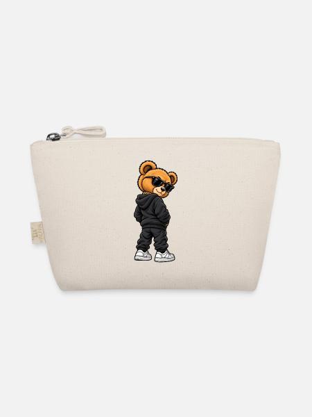 Gangster Teddy im lässigen Streetwear Look - Bio-Täschchen - Natur