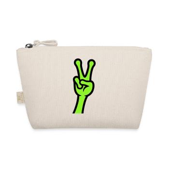 Alien Hand Peace Zeichen Icon - Bio-Täschchen - Natur - Vorne