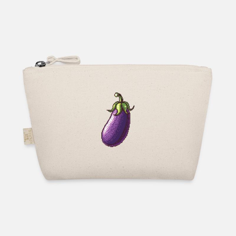 Eggplant Pixel Icon Organic Pouch