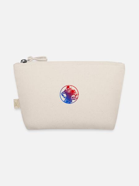 American Football Silhouette Bunt - Bio-Täschchen - Natur